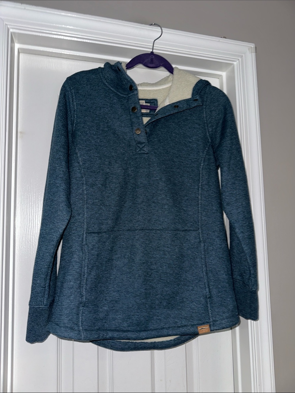 L.L. Bean Hoodie Pullover Waffle Fleece Lined KatahdinL